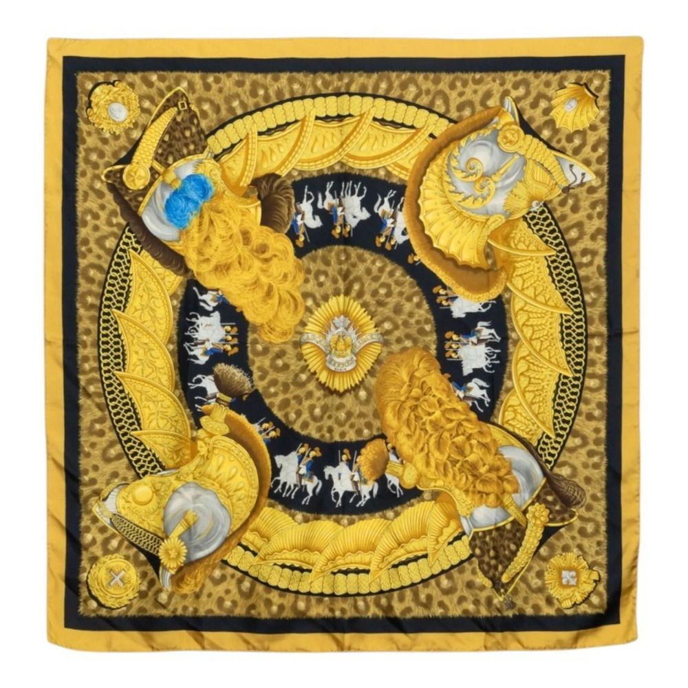 Hermes Carre 90 CASQUES et PLUMETS (Helmets and Feathers) Scarf/Muffler, Larg...